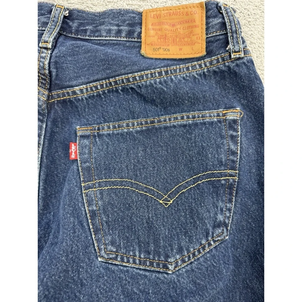 Levis Premium 501 Jeans Men 30x30 Blue 90's Original Button Fly Straight Whisker